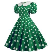 Elegante Vestido de Verano Manga Corta con Volantes Cuello Peter Pan Vintage A-e Midi Largo - details 11