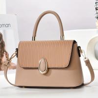 Bolso de mano vintage a rayas con correa extraíble, cierre de cremallera, adorno de botones, forro de tela, bolso de noche con tema navideño - details 0