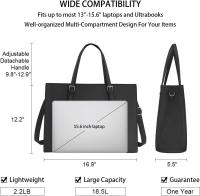 Bolso de Cuero PU para Mujer, Bandolera para Ordenador Portátil, 15,6 Pulgadas, Impermeable - details 5