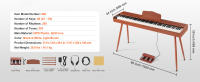SucceBuy Piano digital contrapesado: 88 teclas, teclado dual, soporte de cuatro patas, 200 tonos/r ritmos, Bluetooth/USB/MIDI - details 5