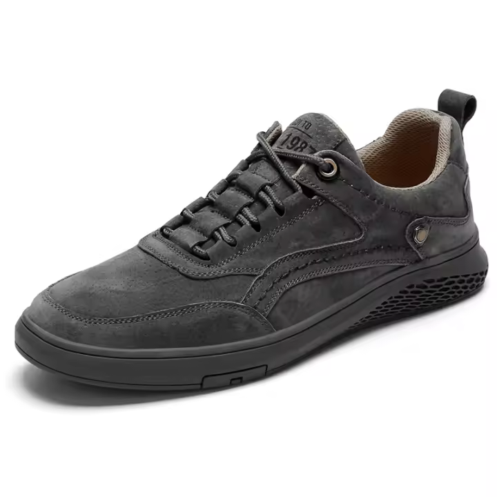 Zapatillas deportivas de cuero para hombre, zapatos informales para caminar al aire libre, suela suave para las cuatro estaciones - 1