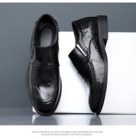 Cuero de un pedal cubierta de pie transpirable vestido de negocios de tacón plano zapatos de cuero pequeños casuales británicos - details 15