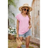 BUNO-2025 Camisetas para mujer de manga larga de algodón para mujer, camisetas con manga casquillo y cuello en V, camiseta informal holgada de manga larga de algodón para mujer - details 33
