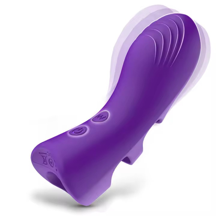 Vibrador de dedo Juguetes sexuales para adultos para mujeres, 10 vibraciones y función de calentamiento Vibradores de mariposa para pezón del punto G del clítoris, herramientas de placer sexual para mujeres Mini vibrador para parejas - 1