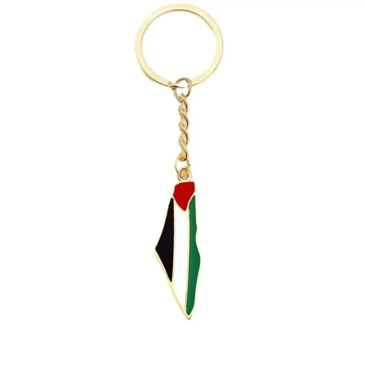 Llavero de Mapa de Palestina de Acero Inoxidable Joyería Vintage para Hombres y Mujeres - 1