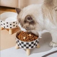 Cuenco de acero inoxidable antiasfixia para gatos, comedero antideslizante con soporte, cuenco elevado para gatos, rejilla/punto de onda, alimentador para perros de pie alto - details 1