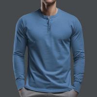 Día del padre Ropa transfronteriza de primavera y otoño Camiseta para hombres europeos y americanos Camisa básica Henry de manga larga para hombres - details 25