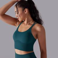 Sujetador de yoga sin costuras para mujer, sujetador deportivo cruzado de alto impacto, a prueba de golpes, top corto, transpirable, antisudor - details 3