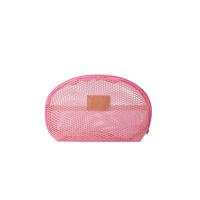 Bolsa de maquillaje de malla semicircular con cremallera, bolsa de cosméticos transparente ligera, bolsa de lápiz labial, bolsa de almacenamiento, bolsa de aseo para acampar - details 4