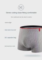 4 Uds Boxer Shorts ropa interior para hombre bragas sexis Boxers de algodón calzoncillos a rayas pantalones cortos masculinos lencería convexa en U de talla grande 2XL-6XL - details 6