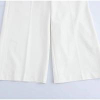 OUWU-Novedad de pantalones largos blancos Wo, Chaqueta corta sin mangas con solapa, Tops, Pantalones de pierna ancha, Conjuntos de 2 piezas, Tres conjuntos elegantes para - details 12