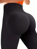 Pantalones ajustados para levantar la cadera para mujer, pantalones de yoga de entrenamiento de cintura alta sin costuras - details 3