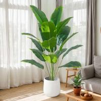 Árbol Trcal grande Artificial, plantas de plátano, hojas de Monstera de plástico de tacto Real para fiesta en el jardín del hogar r - details 0