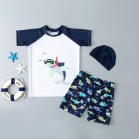 Bañadores de manga corta para niños, ropa de baño de secado rápido, transpirable, con estampado de dibujos animados, 3 piezas - details 3