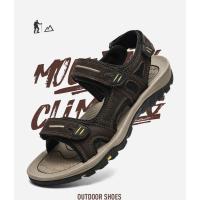 Sandalias de Cuero Genuino para Hombre Novedad de Verano, Talla Grande 38-48, Zapatos Casuales para Exteriores - details 4