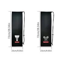 Bolsa para raqueta de bádminton con bolsillo con cordón, funda de franela, bolsas para raqueta de tenis de gran capacidad, tela suave de 23cm x 72cm - details 0