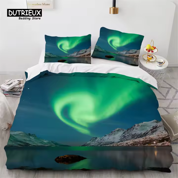 Funda de Edredón Galaxy Tamaño Rey Twin para Adolescentes Tema Espacio de Microfibra - 1