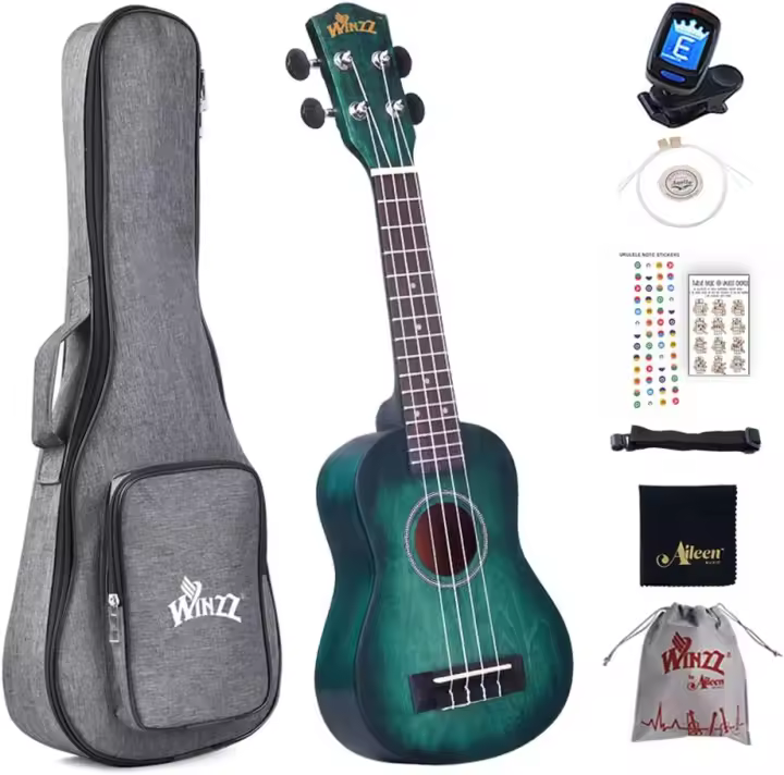 Soprano Principiante para Niños Adulto con 8 Accesorios, Diseño de Color Único - 21 Pulgadas Cian Oscuro - 1