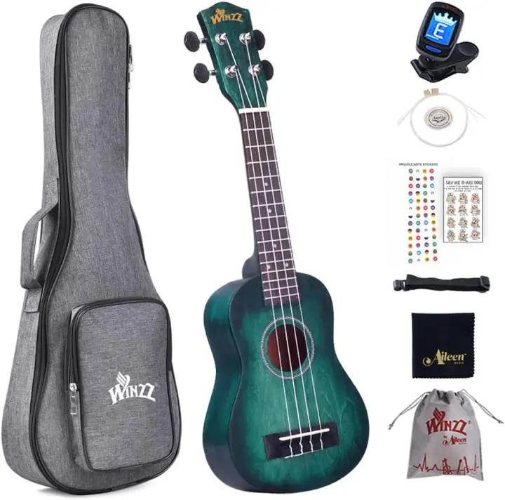 Soprano Principiante para Niños Adulto con 8 Accesorios, Diseño de Color Único - 21 Pulgadas Cian Oscuro - 1