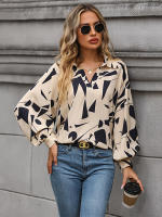 Camisa estampada de manga larga con cuello tipo Polo para mujer, jersey de oficina, blusa, ropa superior para mujer, otoño e invierno, 2023 - details 3