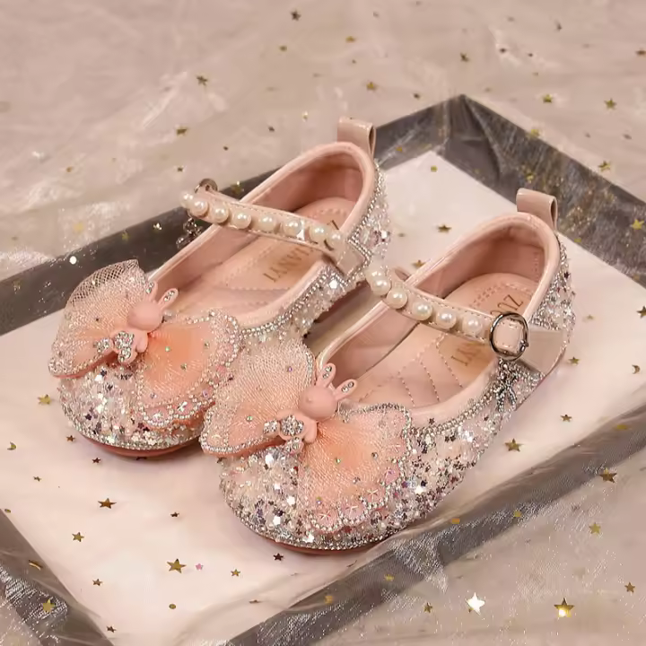 Nuevas flores casuales para niños y niñas, zapatos individuales de suela blanda para bebé perla - 1