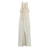OUWU- 2025 Verano Mujer Moda Cuello Halter Maxi Falda Top Fiesta De Noche Mujer Sin Mangas Vestido De Encaje Vestidos Con Volantes - details 2