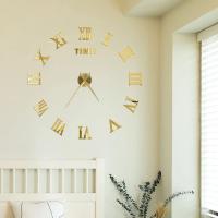 Reloj de pared con espejo acrílico de Número Romano grande 2D/3D, pegatina de moda DIY, relojes de cuarzo, decoración del hogar, pegatinas para el salón - details 31