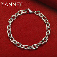 Pulsera de cadena de plata para hombres y mujeres, regalo de joyería de moda, 8 pulgadas - details 2