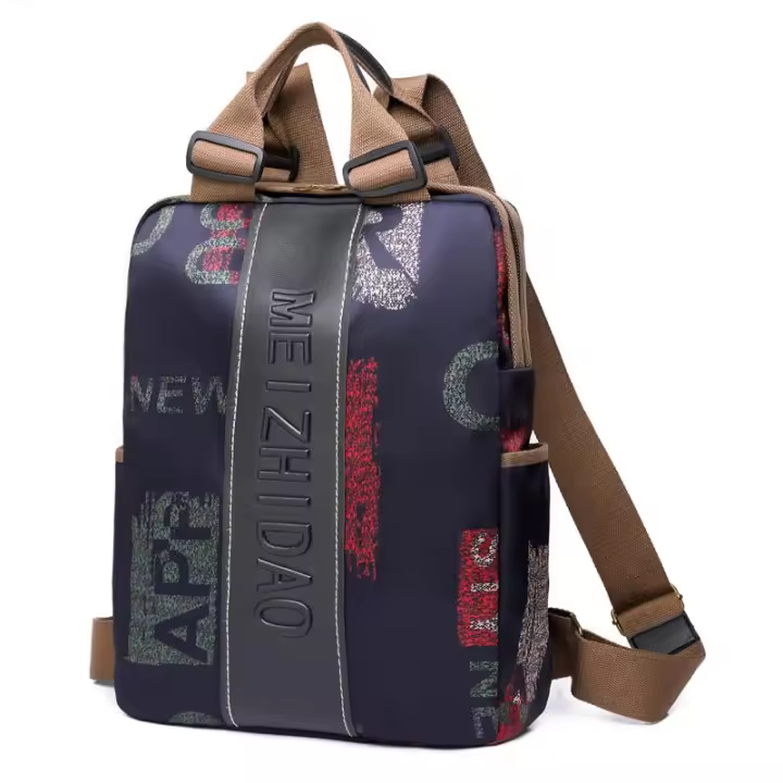 Mochila de lona de diseñador para mujer, bolso grande de viaje, mochila escolar grande para estudiantes - 1