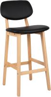 Silla de diseño de madera blanca con cuero artificial - details 18