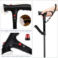 Bastón de Trekking telescópico, muletas plegables, bastón de senderismo, bastón de Metal para ancianos, bastón para caminar al aire libre, LED - details 6