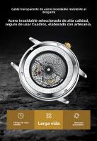Reloj Automático de Cuarzo Italiano Resistente al Agua 30M, Esfera Multicolor Luminosa, Calendario Perpetuo, Correa de Acero Inoxidable con Cierre de Mariposa, Cristal Mineral Antiarrañazos, Diseño Moderno para Deporte y Oficina - details 3