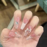 Pack de 24 piezas uñas removibles media y larga manicura parche uñas postizas - details 6
