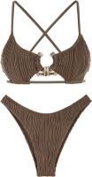 Traje de baño dividido simple multicolor con correa de pecho pequeña sexy de gama alta de moda - details 4