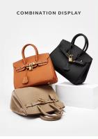 Bolso de hombro de cuero para mujer, bolso Kelly, Lychee Platinum, versátil, regalo para niñas, accesorios para atuendo, moda - details 17