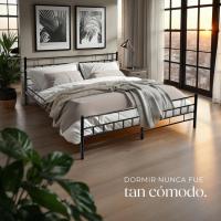Cama de Boda de Acero Robusto Estructura de Acero con Somier de Láminas de Madera - details 22