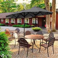 Sombrilla Parasol Rectangular, Sombrillas Jardin para Terraza Playa Piscina Mercado Patio Exterior, 300 x 150 cm, Protección Solar UV50+, Doble Beige - details 17