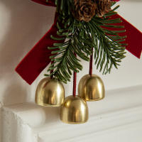 Colgantes de decoración navideña, lazos de terciopelo de campana pequeña, suministros de decoración de escena de cono de pino de árbol de Navidad - details 3