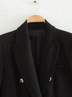 TRAFZA-traje elegante de manga larga para mujer, traje con cuello, Bolsillo falso, decorado, Color sólido, estilo callejero, prendas de vestir exteriores informales - details 31