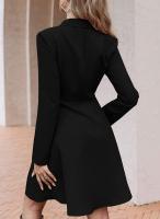 Chaqueta cortavientos de manga larga con doble botonadura de Color sólido para mujer, chaqueta ajustada a la moda, primavera 2025 - details 2