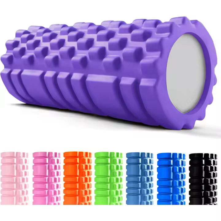 Rodillo para Masajes Musculares【33x14 cm】Cilindro de Espuma Dura para Fitness, Terapia con Rodillo de Espuma |   Herramienta de Automasaje para Mayor Recuperación y Flexibilidad (Negro) - 1
