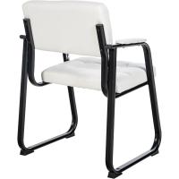 B Tapizada En Cuero Sintético I Silla De Espera con Reposabrazos I Silla Confidente con Base De Metal I Color:, Color:Negro - details 43