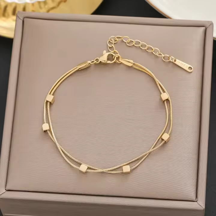 Pulsera de Circonio Brillante de Oro 18k Diseño Exquisito de Corea Regalo Plateado de Ley 925 para Mujer y Niña - 1