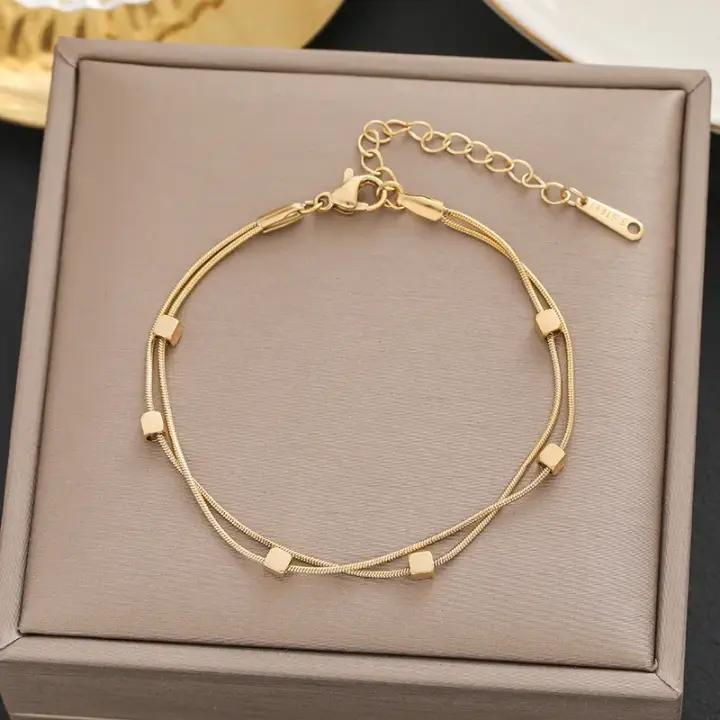 Pulsera de Circonio Brillante de Oro 18k Diseño Exquisito de Corea Regalo Plateado de Ley 925 para Mujer y Niña - 1