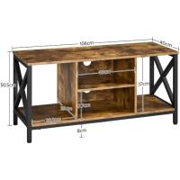Mueble TV Salón Marca Industrial Madera 45 Pulgadas Diseño de Mesa Negro - details 3