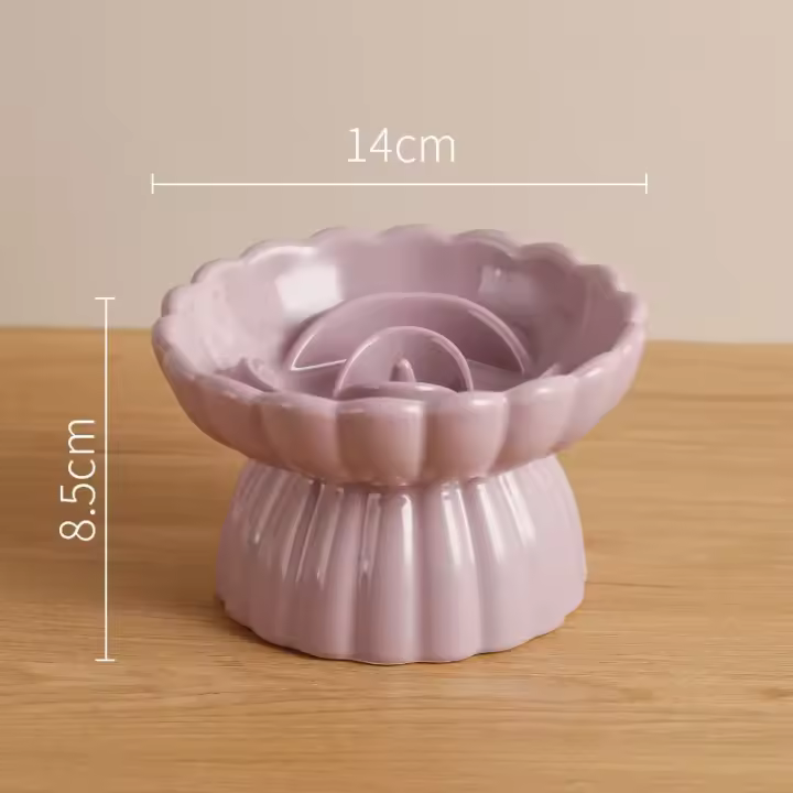 Bol para Alimentos de Gato de Cerámica Elevado Alimentador Anticongelante para Mascotas Pequeñas y Medianas Suministros para Cachorros - 1