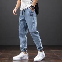 Primavera Verano negro azul Cargo Jeans hombres Streetwear Denim Jogger pantalones hombres holgados Harem Jean pantalones de talla grande - details 2