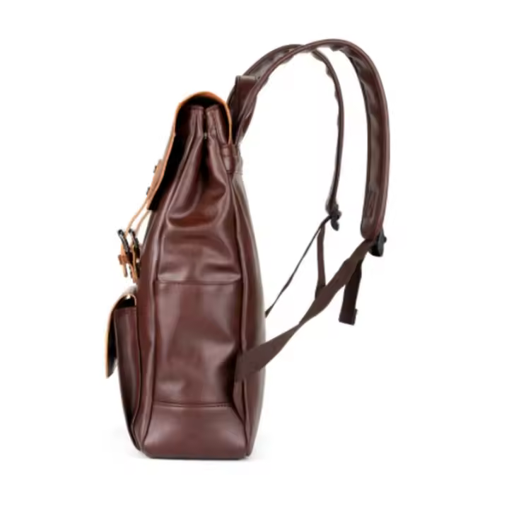 Mochila de cuero de lujo para hombre, bolso para portátil de negocios a la moda, con función de alta capacidad, para viaje - 1
