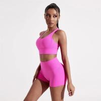 Sujetador deportivo de color sólido para mujer, top suave y ajustado, entrenamiento integral, trotar, gimnasio, yoga, ropa interior, espalda cruzada con almohadilla para el pecho - details 8