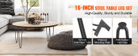 SucceBuy Patas para muebles con horquilla Patas de mesa de comedor resistentes de metal, con protectores de suelo de goma - details 0